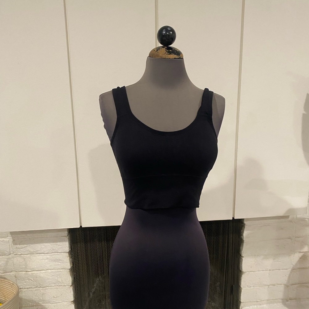 Black Athletic Top, Built In Bra